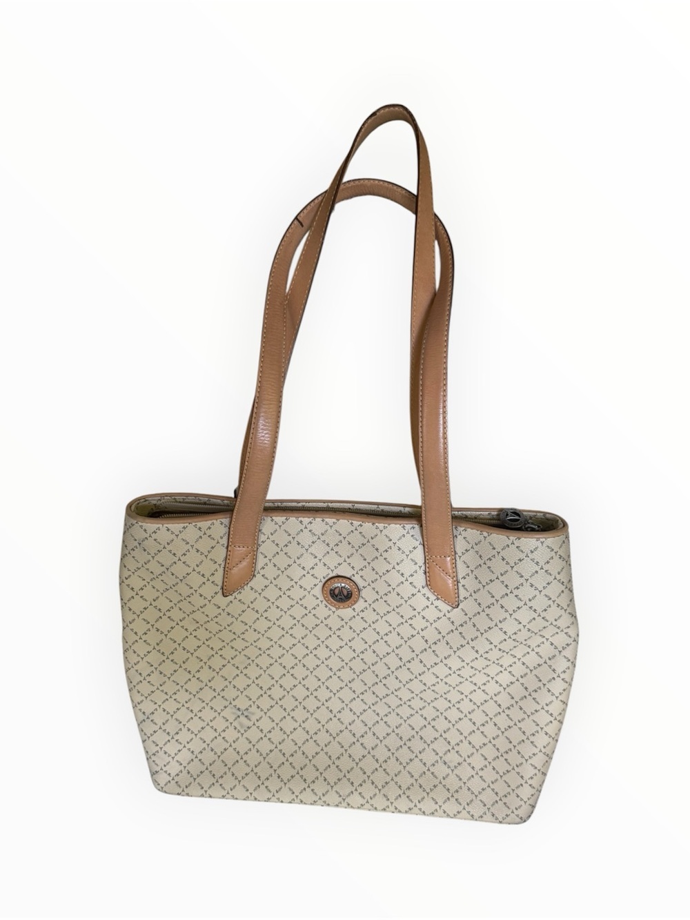 Vintage La Tour Eiffel monogram canvas and leather shoulder bag large